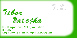 tibor matejka business card